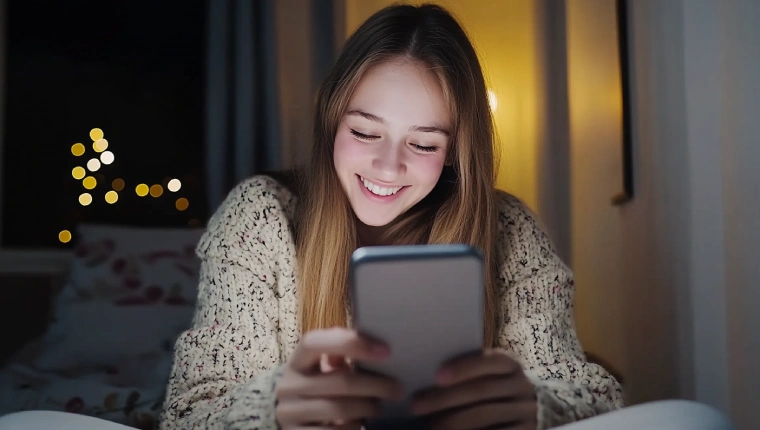 Couple enjoying a cozy evening on the couch, exploring digital body language in dating